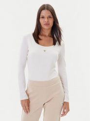 Guess Body V4YP07 J1314 Écru Slim Fit. Body i gorsety Guess, z aplikacjami, z bawełny, bez ramiączek. Za 199.99 zł.