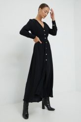 Sisley sukienka kolor czarny maxi prosta. Czarne sukienki Sisley, na co dzień, bez wzorów, bez kołnierzyka, bez ramiączek, maxi, proste. W wyprzedaży za 489.99 zł.