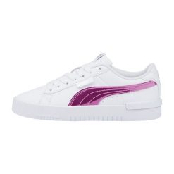 Buty damskie sportowe do chodzenia Puma JADA HOLO. Białe buty sportowe lifestyle Puma, na wiosnę, bez wzorów, z materiału, bez zapięcia, trekkingowe. W wyprzedaży za 157.00 zł.