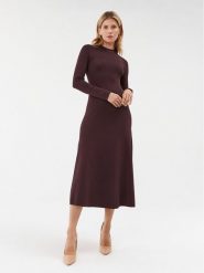 IVY OAK Sukienka dzianinowa Kornelia IO1123F3120 Bordowy Slim Fit. Czerwone sukienki IVY & OAK, bez wzorów, z dzianiny, bez kołnierzyka, bez ramiączek. Za 879.99 zł.