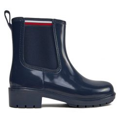 Kalosze Tommy Hilfiger. Niebieskie kalosze Tommy Hilfiger, bez wzorów, bez zapięcia. Za 259.99 zł.