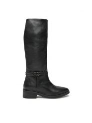 Calvin Klein Kozaki HW0HW02184 Czarny. Czarne kozaki Calvin Klein, bez wzorów, ze skóry, bez obcasa, na płaskiej podeszwie, bez zapięcia. Za 1,199.00 zł.