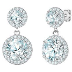 Yokoamii Kolczyki wiszace z mosiadzu w kolorze srebrnym z cyrkonia 1 ct Damski. Szare kolczyki Yokoamii, z cyrkonią, posrebrzane. Za 159.99 zł.