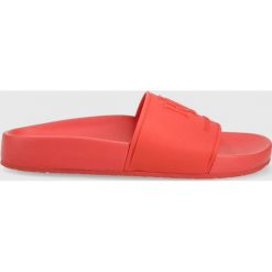 Lauren Ralph Lauren klapki ADELYNE 802856018004.800 damskie kolor pomarańczowy. Brązowe klapki Lauren Ralph Lauren, bez wzorów, z materiału, bez obcasa, bez zapięcia. W wyprzedaży za 254.99 zł.
