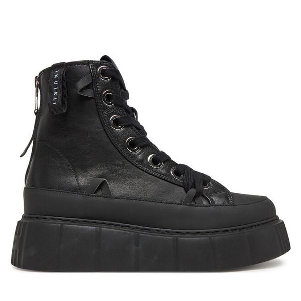 Trzewiki Inuikii. Czarne botki Inuikii, bez wzorów, bez obcasa, na płaskiej podeszwie, bez zapięcia. Za 1,189.00 zł.