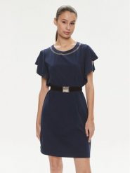 Liu Jo Sukienka codzienna TA4249 JS088 Granatowy Regular Fit. Niebieskie sukienki Liu Jo, na co dzień, l, bez wzorów, z bawełny, bez kołnierzyka, bez ramiączek, proste. Za 399.99 zł.