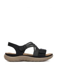 Rieker Sandały CEO-64889-00 Czarny. Czarne sandały Rieker, bez wzorów, ze skóry, bez obcasa, na płaskiej podeszwie, bez zapięcia. Za 339.99 zł.