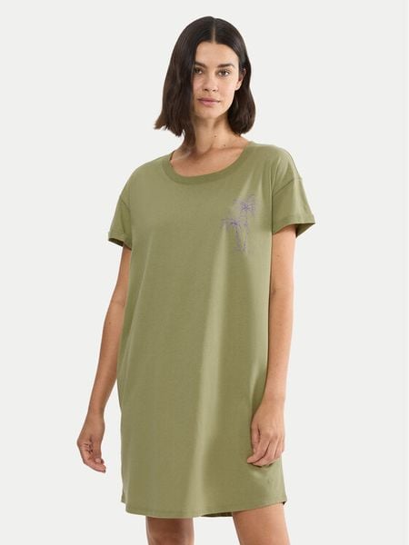 Triumph Koszula nocna 10221117 Zielony Relaxed Fit. Zielone koszule nocne Triumph, bez wzorów, z bawełny, bez ramiączek. Za 69.00 zł.