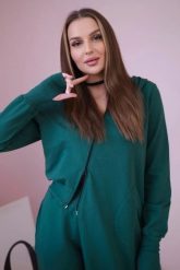 Komplet dresowy bluza z dłuższym bokiem ciemny zielony. Zielone bluzy KESI, l, bez wzorów, z bawełny, bez ramiączek, bez kaptura. Za 334.56 zł.
