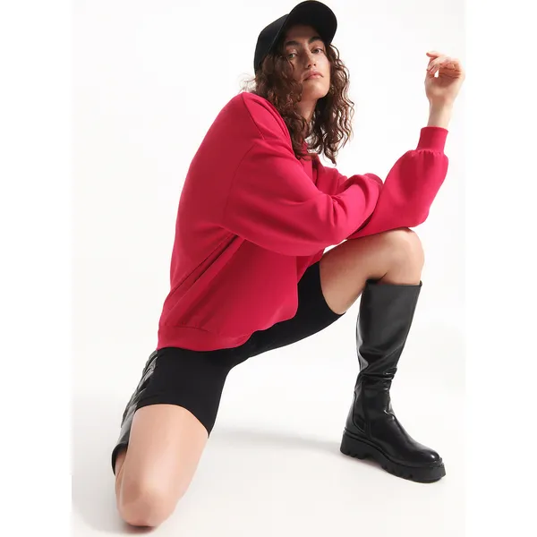 Bluza z wiskozą - Różowy. Czerwone bluzy Reserved, l, bez wzorów, z wiskozy, bez ramiączek, bez kaptura. Za 99.99 zł.