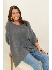 Curvy Lady Sweter w kolorze szarym rozmiar: 40/42. Szare swetry Curvy Lady, bez wzorów, klasyczne, bez ramiączek. Za 146.45 zł.