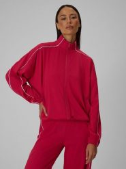4F Bluza dresowa loose bez kaptura damska - czerwona L. Czerwone bluzy bez kaptura 4f, l, bez wzorów, z dresówki, bez kaptura, na fitness i siłownię. Za 179.99 zł.