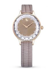 Swarovski Zegarek kwarcowy w kolorze różowozłoto-szaro-jasnobrązowym rozmiar: onesize. Szare, analogowe zegarki Swarovski, ze stali. Za 543.99 zł.