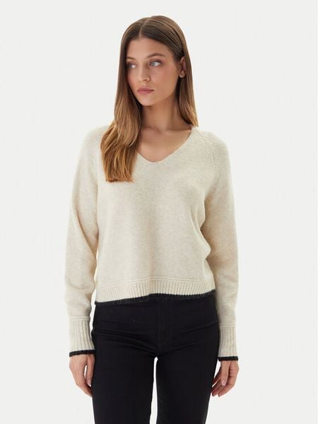 Vero Moda Sweter Aquarius 10331898 Beżowy Regular Fit. Brązowe swetry Vero Moda, l, bez wzorów, z syntetyku, bez ramiączek. Za 159.99 zł.