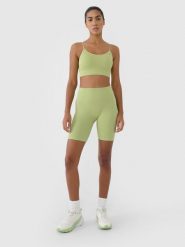 4F Legginsy kolarki bezszwowe treningowe damskie - zielone M/L. Zielone legginsy 4f, bez wzorów, z dzianiny, klasyczne, krótkie. W wyprzedaży za 39.99 zł.