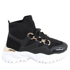 PA1 Buty sportowe za kostkę Tergo Black czarne. Czarne buty treningowe PA1, bez wzorów, z materiału, za kostkę, bez zapięcia. Za 117.52 zł.