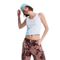 Koszulka bez rękawów damska KEEP IT COOL. Białe t-shirty sportowe Roxy, m, bez wzorów, z bawełny, bez ramiączek. Za 109.99 zł.