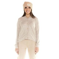 Damska bluza z kapturem Leone zapinana na guziki Winter Chic Boxing. Brązowe bluzy z kapturem LEONE 1947 APPAREL, bez wzorów, z kapturem, na fitness i siłownię. Za 168.36 zł.