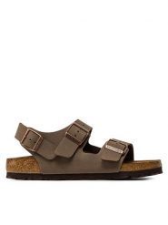 Birkenstock Sandały Milano Bs 0634503 Brązowy. Brązowe sandały Birkenstock, bez wzorów, ze skóry, bez obcasa, na płaskiej podeszwie, bez zapięcia. Za 499.99 zł.