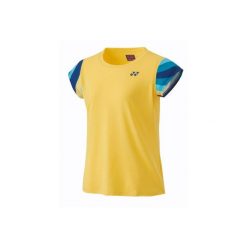 Koszulka sportowa damska Yonex Australian Open 2024. Żółte t-shirty sportowe YONEX, l, bez wzorów, z materiału, bez ramiączek, na fitness i siłownię. Za 212.80 zł.