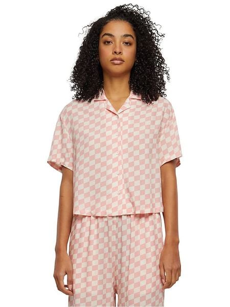 Urban Classics Bluzka w kolorze jasnoróżowo-białym rozmiar: XL. Białe bluzki Urban Classics, xl, bez wzorów, z wiskozy, bez kołnierzyka, bez ramiączek. Za 52.42 zł.