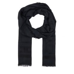 Szal Elisabetta Franchi. Czarne szaliki i kominy Elisabetta Franchi, bez wzorów. Za 599.99 zł.