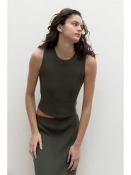 Ecoalf Top w kolorze khaki rozmiar: L. Brązowe topy Ecoalf, l, bez wzorów, z wiskozy, klasyczne, bez kołnierzyka, bez ramiączek. Za 61.60 zł.