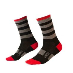 Skarpetki rowerowe O'Neal Performance Sock STRIPE V.22 black/gray/red. Czarne skarpetki O'NEAL, bez wzorów. Za 69.00 zł.