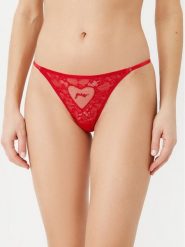Guess Stringi O5RE29 KBGT0 Czerwony Regular Fit. Czerwone stringi Guess, z aplikacjami, z syntetyku. Za 109.99 zł.