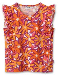 Sanetta Kidswear Top w kolorze pomarańczowo-fioletowym rozmiar: 116. Pomarańczowe topy Sanetta Kidswear, bez wzorów, z bawełny, bez kołnierzyka, bez ramiączek. Za 61.46 zł.