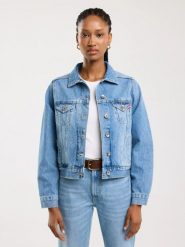 Kurtka damska jeansowa niebieska Josephine 134. Niebieskie kurtki BIG STAR, l, bez wzorów, z denimu, eleganckie, bez kaptura. Za 399.99 zł.