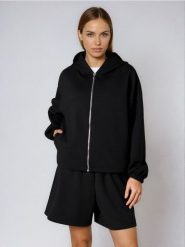 Bluza dresowa z kapturem i ściągaczami - czarny. Czarne bluzy Sinsay, l, bez wzorów, z dresówki, bez ramiączek, z kapturem. Za 59.99 zł.