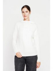 ASSUILI Sweter w kolorze białym rozmiar: 34. Białe swetry Assuili, bez wzorów, ze splotem, klasyczne, bez ramiączek. Za 130.99 zł.