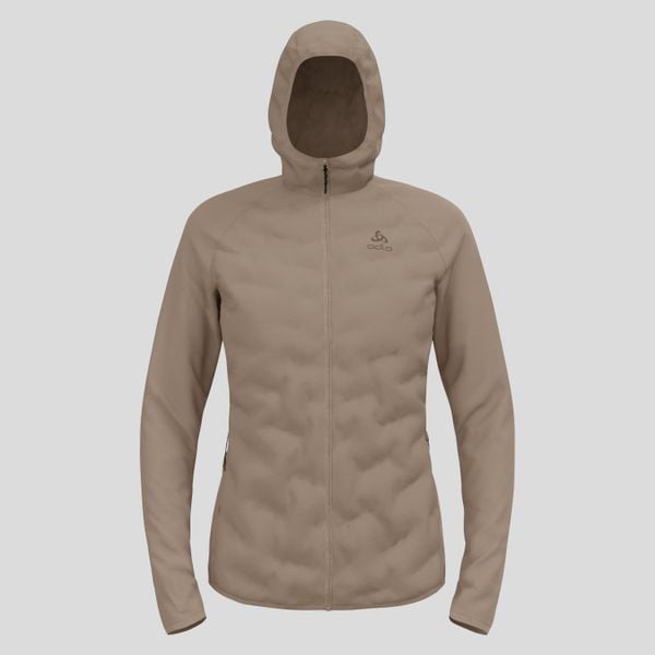 Kurtka hybrydowa damska ODLO Zeroweight Insulator Mid Layer Hoody Full Zip. Brązowe kurtki ODLO, na zimę, bez wzorów, sportowe, bez kaptura. Za 949.99 zł.