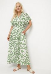 Zielona Wiskozowa Sukienka o Koszulowym Kroju z Gumką w Talii Mevolirae. Zielone sukienki Born2be, do pracy, plus size, bez wzorów, z wiskozy, biznesowe, bez kołnierzyka, plus size, bez ramiączek, mini, koszulowe. W wyprzedaży za 76.49 zł.