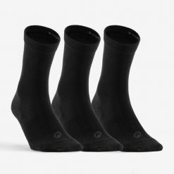 Skarpety sportowe tenis Artengo RS160 High 3 pary. Czarne skarpetki Decathlon, bez wzorów, z bawełny. Za 29.99 zł.