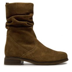 Botki Gabor. Brązowe botki Gabor, bez wzorów, bez obcasa, na płaskiej podeszwie, bez zapięcia. Za 569.99 zł.
