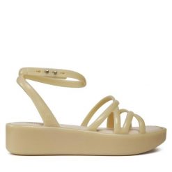 Sandały Melissa. Brązowe sandały Melissa, bez wzorów, bez obcasa, na płaskiej podeszwie, bez zapięcia. Za 299.99 zł.
