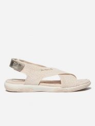 Sandały damskie TBS Jazzfit. Brązowe sandały TBS, bez wzorów, z materiału, eleganckie, bez obcasa, bez zapięcia. Za 364.00 zł.
