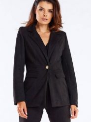 Żakiet Model A460 Black - awama. Czarne marynarki i żakiety Awama, l, bez wzorów, z elastanu, biznesowe, bez ramiączek. Za 340.97 zł.