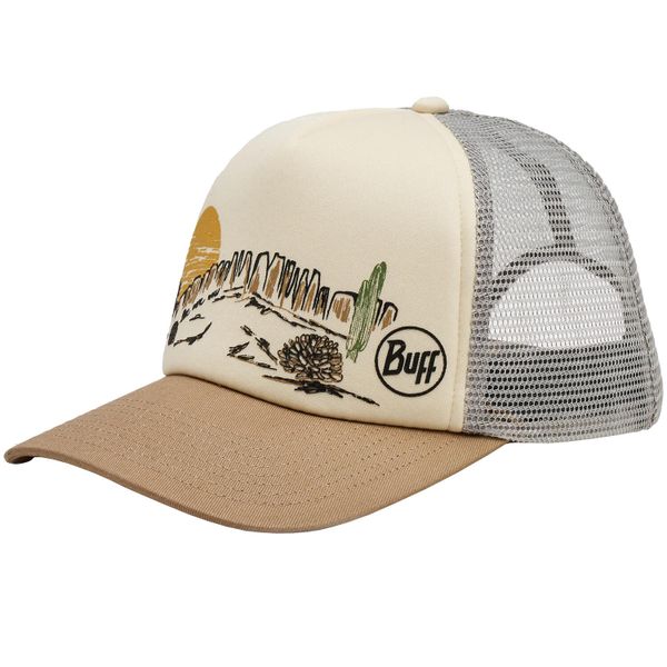 Czapka z daszkiem dla dorosłych Buff Trucker Cap. Białe czapki z daszkiem Buff, na lato, bez wzorów, z materiału, sportowe. Za 81.89 zł.