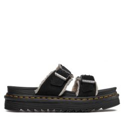 Klapki Dr. Martens. Czarne klapki Dr Martens, bez wzorów, bez obcasa, bez zapięcia. Za 549.99 zł.