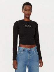 HUGO Bluzka Della 50537288 Czarny Slim Fit. Czarne bluzki Hugo, l, bez wzorów, z bawełny, bez kołnierzyka, bez ramiączek. Za 139.99 zł.
