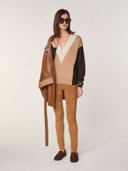 Rodier Wełniany sweter w kolorze beżowym rozmiar: M. Brązowe swetry Rodier, m, bez wzorów, z wełny, bez ramiączek. Za 326.99 zł.