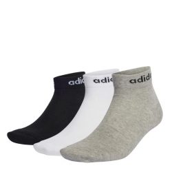 Niskie skarpety adidas Think Linear. Szare skarpetki adidas, bez wzorów, z materiału. Za 34.95 zł.