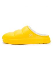 Avispas Klapki "Simson" w kolorze żółtym rozmiar: 36. Żółte klapki Avispas, bez wzorów, z materiału, klasyczne, bez obcasa, bez zapięcia. Za 104.99 zł.