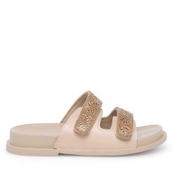 Klapki JENNY. Szare klapki Jenny, bez wzorów, bez obcasa, bez zapięcia. Za 119.99 zł.