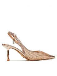 Steve Madden Sandały Vixyn SM11003536 Złoty. Żółte sandały Steve Madden, bez wzorów, z materiału, bez obcasa, na szpilce, bez zapięcia. Za 599.99 zł.