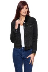 DAMSKA KURTKA JEANSOWA WRANGLER DENIM SHERPA JACKET ALL BLACK W402UD899. Czarne kurtki Wrangler, na zimę, s, bez wzorów, z denimu, bez kaptura. Za 199.99 zł.