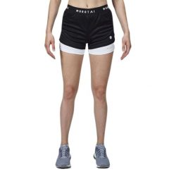 Spodenki treningowe damskie Morotai Naka. Czarne szorty sportowe MOROTAI, bez wzorów, z poliesteru, na fitness i siłownię. W wyprzedaży za 109.00 zł.